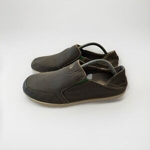 Men's OLUKAI Nohea Mesh Brown Slip On Shoes Mustang Lime Peel Mens Size 10